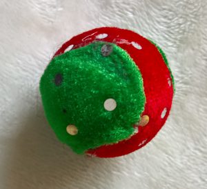 Hard rubber ball with bell for your cat at healthycatdetective.com